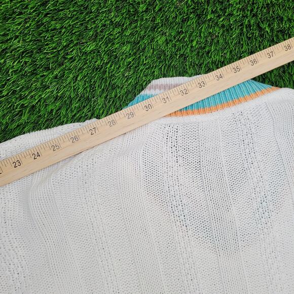 Vintage 70s French MOD Sweaters Womens Medium 21x23 White - Picture 5 of 10